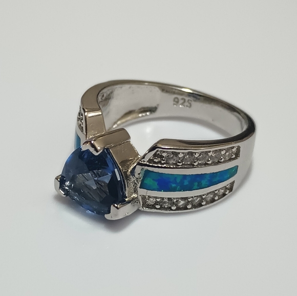 Ethically Sourced Silver Gemstone Wedding Rings For Women, Sz 6 - Picture 7 of 13